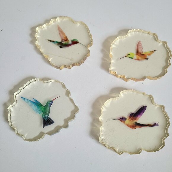 vintage coasters Other - Vintage Lucite coasters with Hummingbird design